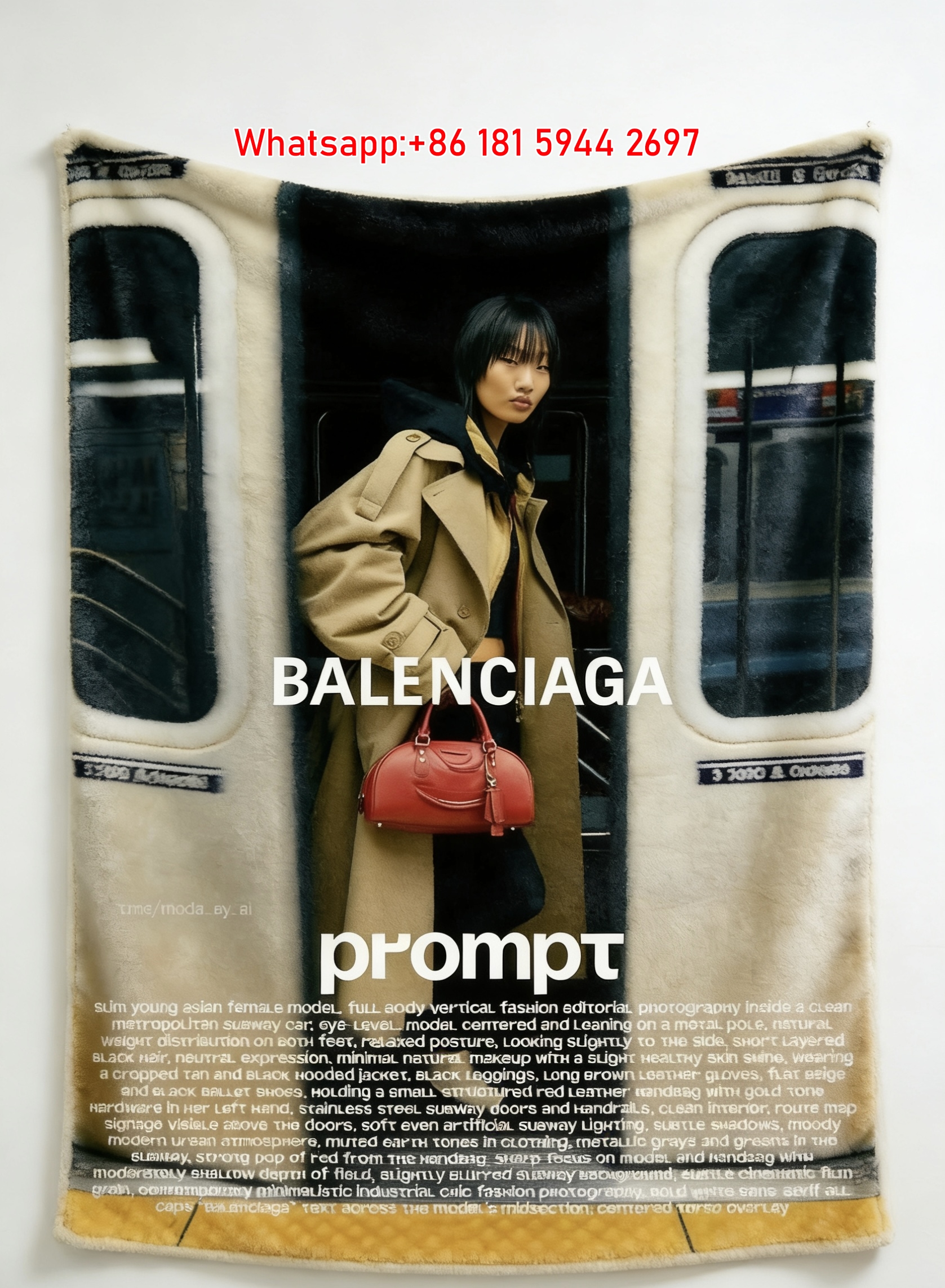 Balenciaga Fashion Print Flannel Fleece Throw Blanket Sofa Cover BA341